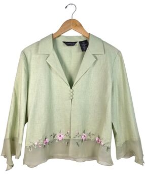 Samantha Rose Linen Blend Blazer Jacket Sz 10 Fairy Cottagecore Coquette Prom